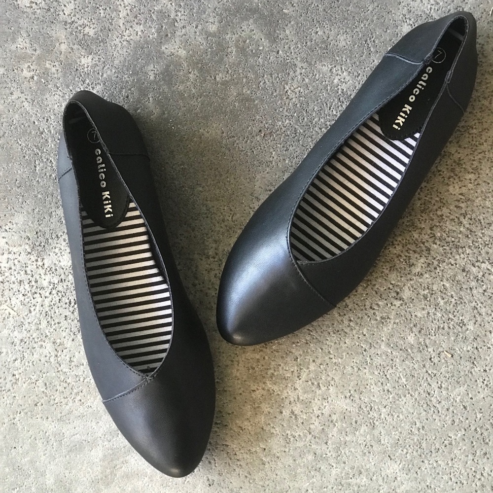 1 LEFT! Calico Black Comfortable Basic Black Flat - Picture 6 of 8